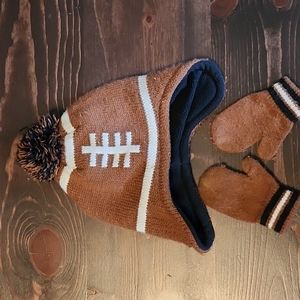 Baby Football Hat and Mitten Set